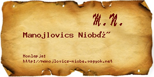 Manojlovics Niobé névjegykártya